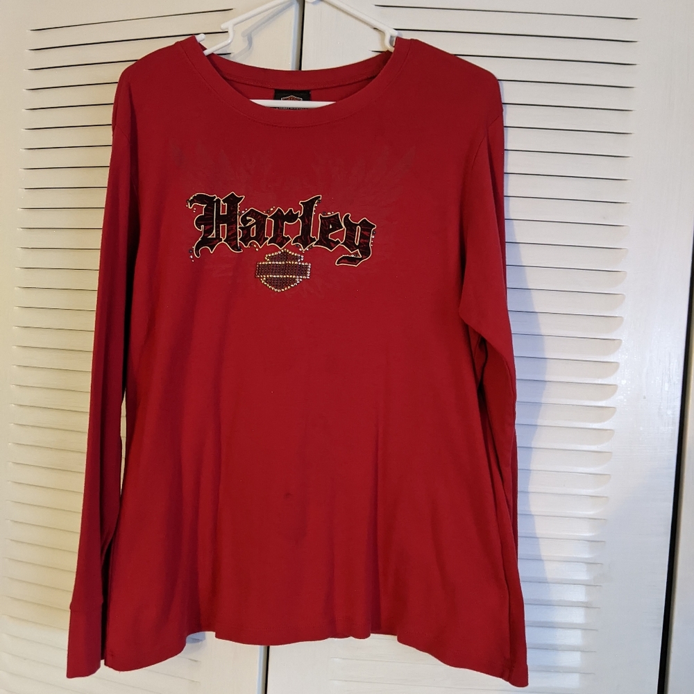 Harley Davidson Long sleeve shirt with sequins